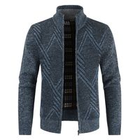 Nowa jesienna kurtka zimowa męskie płaszcze solidna Slim Fit gruba płaszcze polarowe męska kurtka stójka w stylu Casual kurtka zapinana na zamek mężczyzn 1